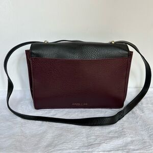 Olivia + Joy Burgundy and Black Shoulder Bag Purse Adjustable Strap Handbag